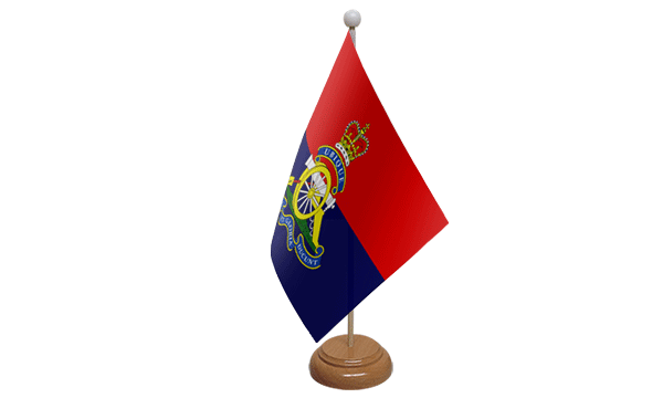Royal Artillery Regiment Small Flag with Wooden Stand